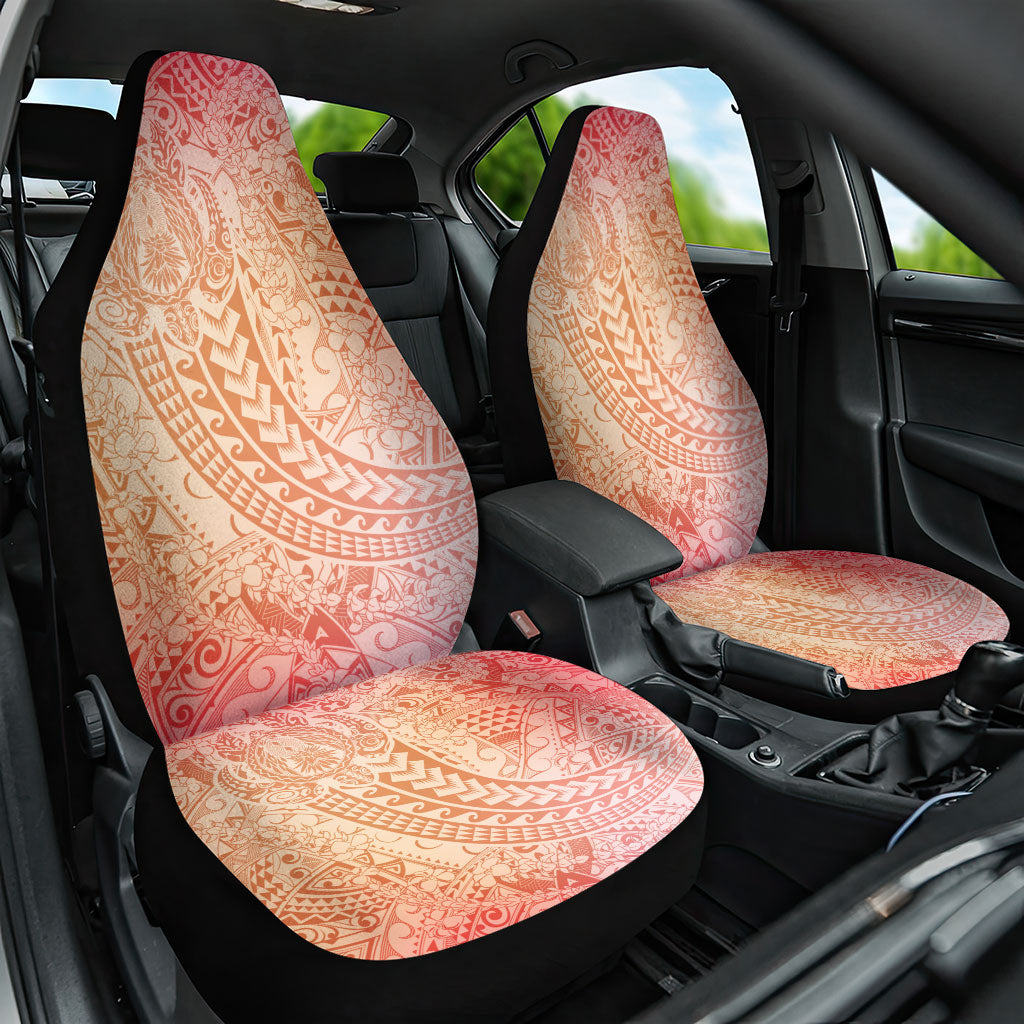 Hawaiian Turtles and Leis Car Seat Cover Tribal Kakau Pattern Peach Fuzz Color LT03 One Size Peach Fuzz - Polynesian Pride