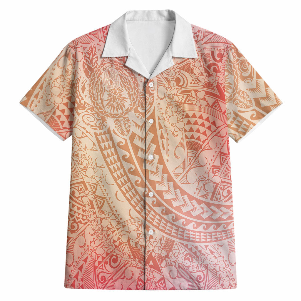 Hawaiian Turtles and Leis Hawaiian Shirt Tribal Kakau Pattern Peach Fuzz Color LT03 Peach Fuzz - Polynesian Pride