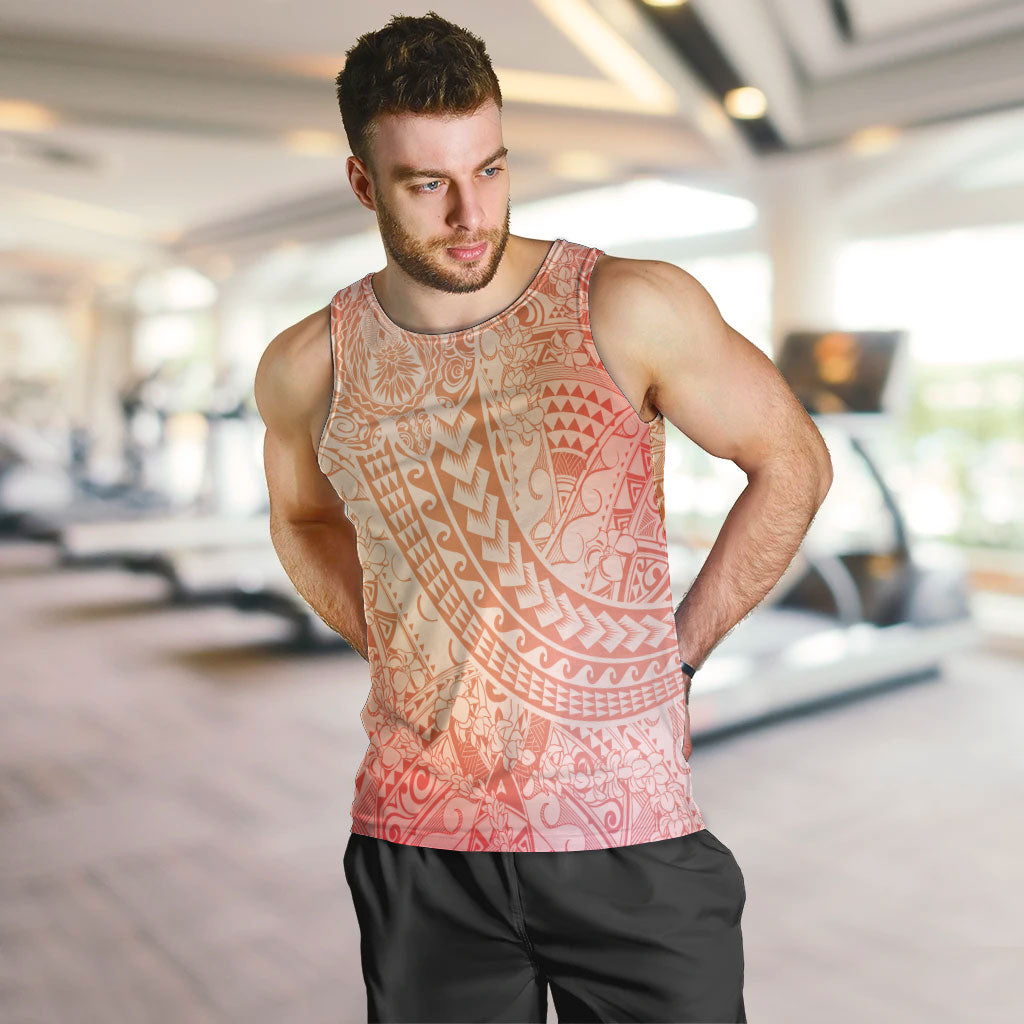 Hawaiian Turtles and Leis Men Tank Top Tribal Kakau Pattern Peach Fuzz Color LT03 Peach Fuzz - Polynesian Pride