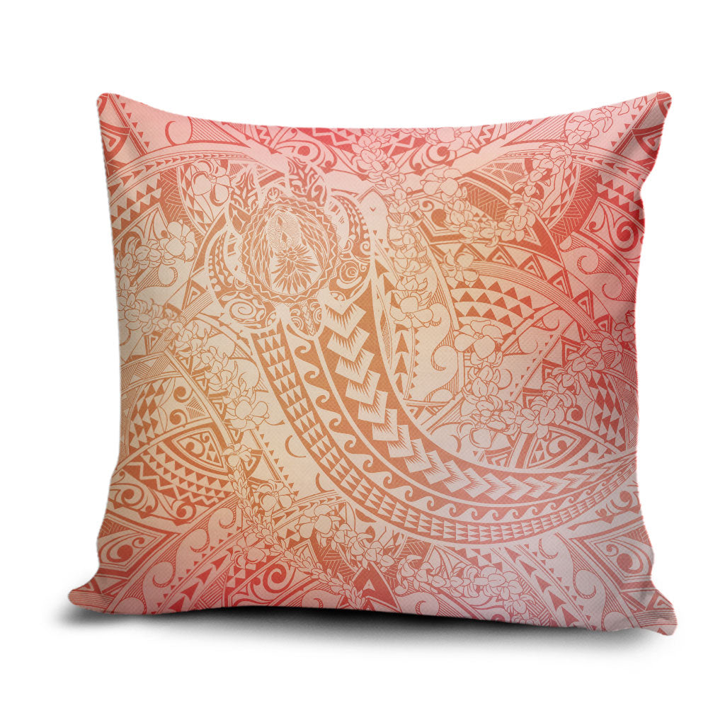 Hawaiian Turtles and Leis Pillow Cover Tribal Kakau Pattern Peach Fuzz Color LT03 Peach Fuzz - Polynesian Pride