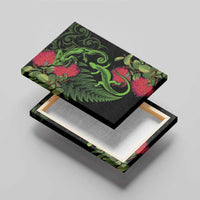 New Zealand Chameleon and Gecko Canvas Wall Art Maori Silver Fern and Pohutukawa Decoration LT03 - Polynesian Pride