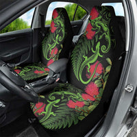 New Zealand Chameleon and Gecko Car Seat Cover Maori Silver Fern and Pohutukawa Decoration LT03 - Polynesian Pride