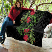 New Zealand Chameleon and Gecko Quilt Maori Silver Fern and Pohutukawa Decoration LT03 - Polynesian Pride
