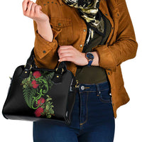 New Zealand Chameleon and Gecko Shoulder Handbag Maori Silver Fern and Pohutukawa Decoration LT03 - Polynesian Pride