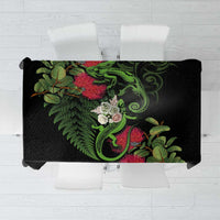 New Zealand Chameleon and Gecko Tablecloth Maori Silver Fern and Pohutukawa Decoration LT03 Green - Polynesian Pride