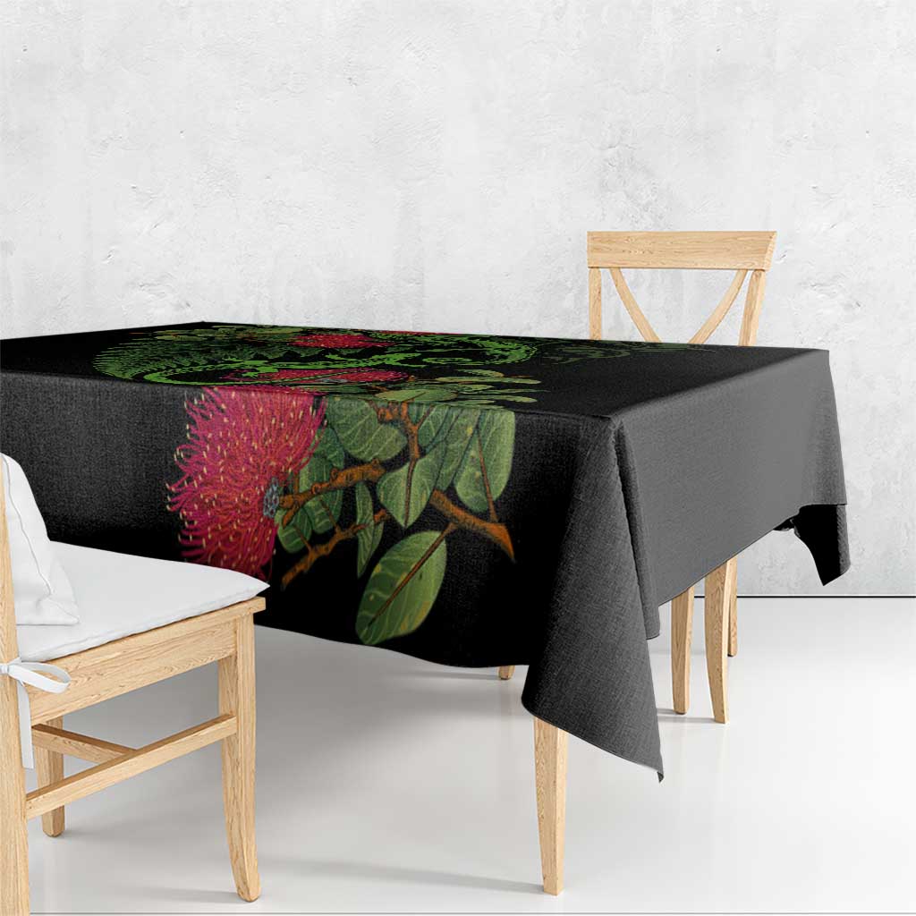 New Zealand Chameleon and Gecko Tablecloth Maori Silver Fern and Pohutukawa Decoration LT03 - Polynesian Pride