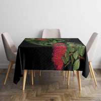 New Zealand Chameleon and Gecko Tablecloth Maori Silver Fern and Pohutukawa Decoration LT03 - Polynesian Pride
