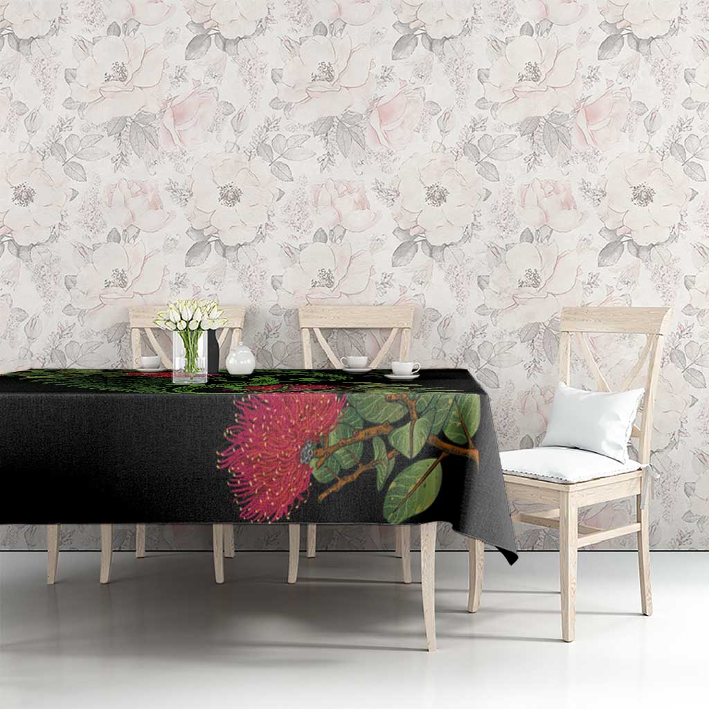 New Zealand Chameleon and Gecko Tablecloth Maori Silver Fern and Pohutukawa Decoration LT03 - Polynesian Pride