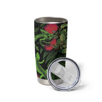 New Zealand Chameleon and Gecko Tumbler Cup Maori Silver Fern and Pohutukawa Decoration LT03 - Polynesian Pride