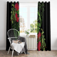 New Zealand Chameleon and Gecko Window Curtain Maori Silver Fern and Pohutukawa Decoration LT03 - Polynesian Pride