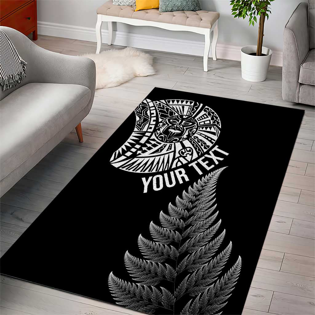Personalised New Zealand Maori Art Tattoo and Silver Fern Area Rug LT03 - Polynesian Pride