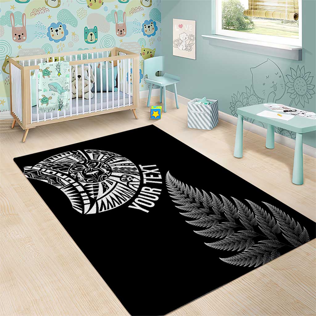 Personalised New Zealand Maori Art Tattoo and Silver Fern Area Rug LT03 - Polynesian Pride