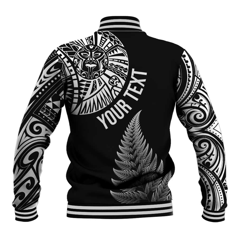 Personalised New Zealand Maori Art Tattoo and Silver Fern Baseball Jacket