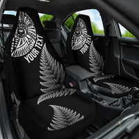 Personalised New Zealand Maori Art Tattoo and Silver Fern Car Seat Cover LT03 One Size Black - Polynesian Pride