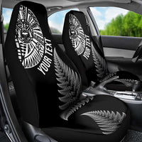 Personalised New Zealand Maori Art Tattoo and Silver Fern Car Seat Cover LT03 - Polynesian Pride