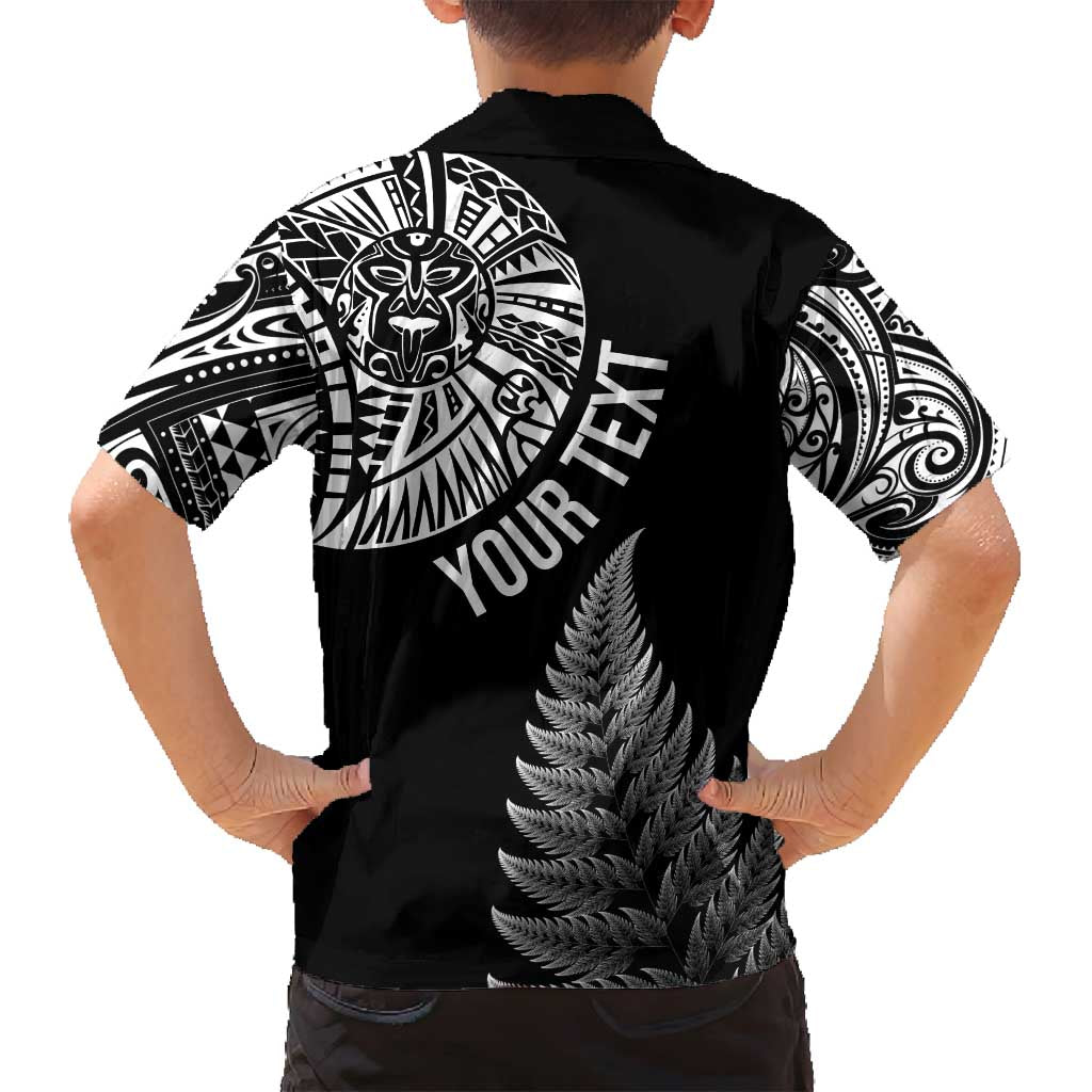 Personalised New Zealand Maori Art Tattoo and Silver Fern Family Matching Off Shoulder Maxi Dress and Hawaiian Shirt LT03 - Polynesian Pride