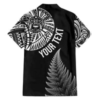 Personalised New Zealand Maori Art Tattoo and Silver Fern Family Matching Off Shoulder Maxi Dress and Hawaiian Shirt LT03 - Polynesian Pride