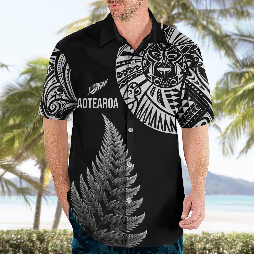 Personalised New Zealand Maori Art Tattoo and Silver Fern Hawaiian Shirt LT03 - Polynesian Pride