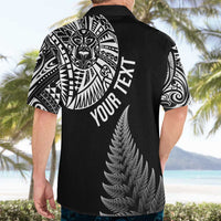 Personalised New Zealand Maori Art Tattoo and Silver Fern Hawaiian Shirt LT03 - Polynesian Pride