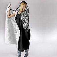 Personalised New Zealand Maori Art Tattoo and Silver Fern Hooded Blanket LT03 - Polynesian Pride