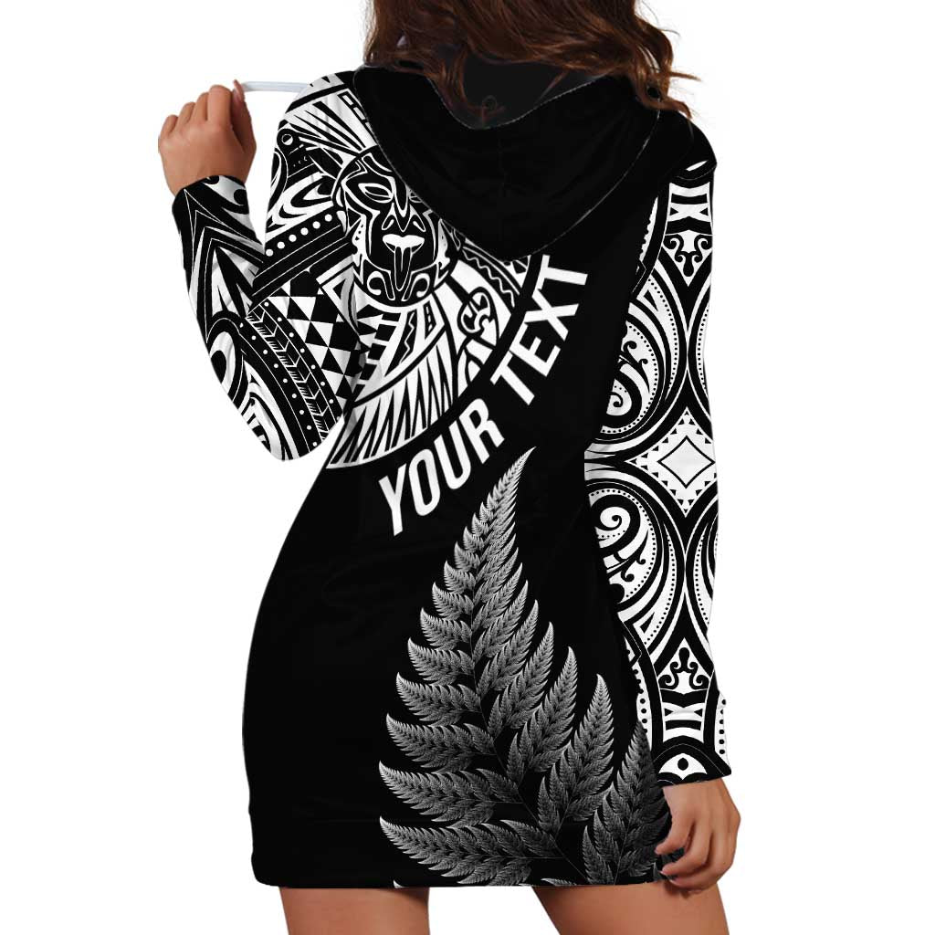 Personalised New Zealand Maori Art Tattoo and Silver Fern Hoodie Dress LT03 - Polynesian Pride