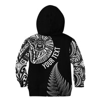 Personalised New Zealand Maori Art Tattoo and Silver Fern Kid Hoodie LT03 - Polynesian Pride