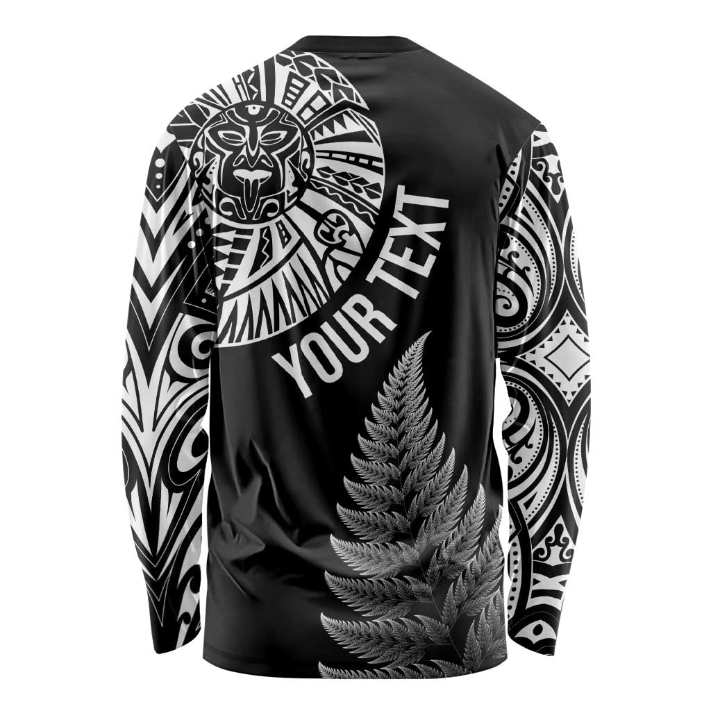 Personalised New Zealand Maori Art Tattoo and Silver Fern Long Sleeve Shirt LT03 - Polynesian Pride