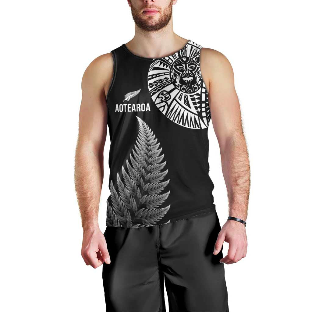 Personalised New Zealand Maori Art Tattoo and Silver Fern Men Tank Top LT03 - Polynesian Pride