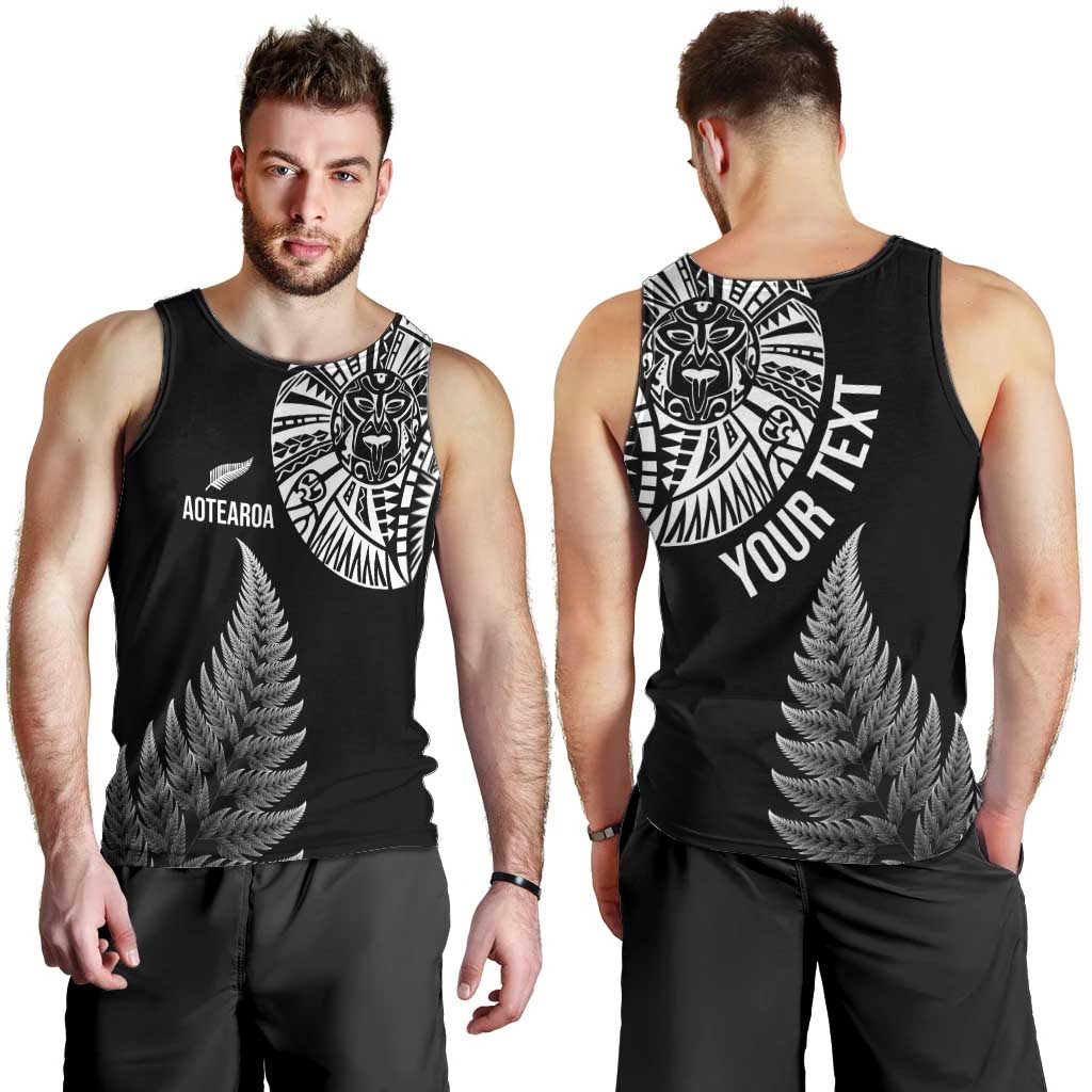 Personalised New Zealand Maori Art Tattoo and Silver Fern Men Tank Top LT03 - Polynesian Pride