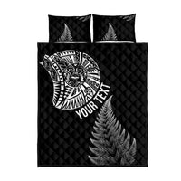 Personalised New Zealand Maori Art Tattoo and Silver Fern Quilt Bed Set LT03 - Polynesian Pride