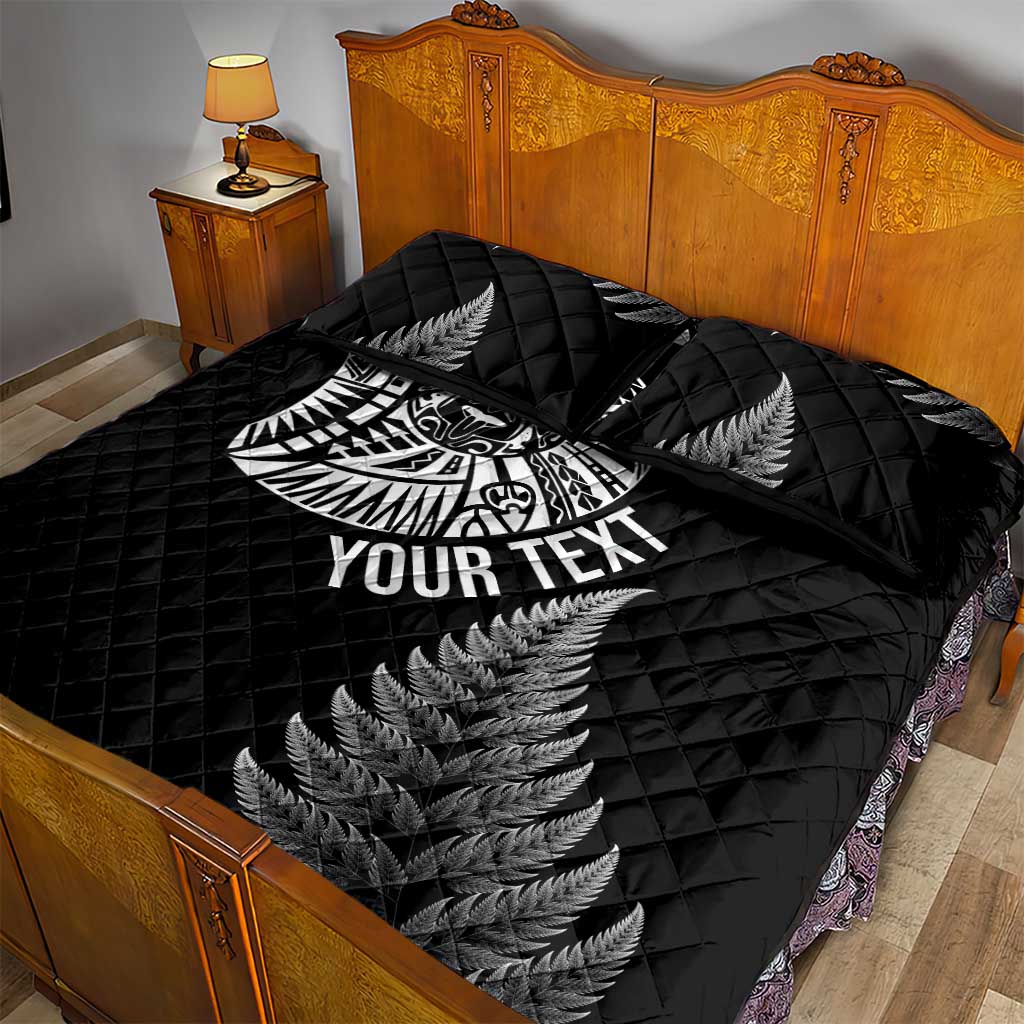 Personalised New Zealand Maori Art Tattoo and Silver Fern Quilt Bed Set LT03 - Polynesian Pride