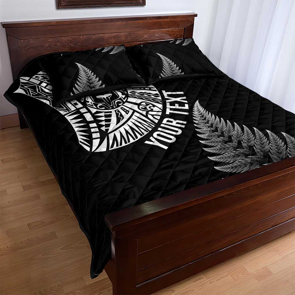 Personalised New Zealand Maori Art Tattoo and Silver Fern Quilt Bed Set LT03 - Polynesian Pride