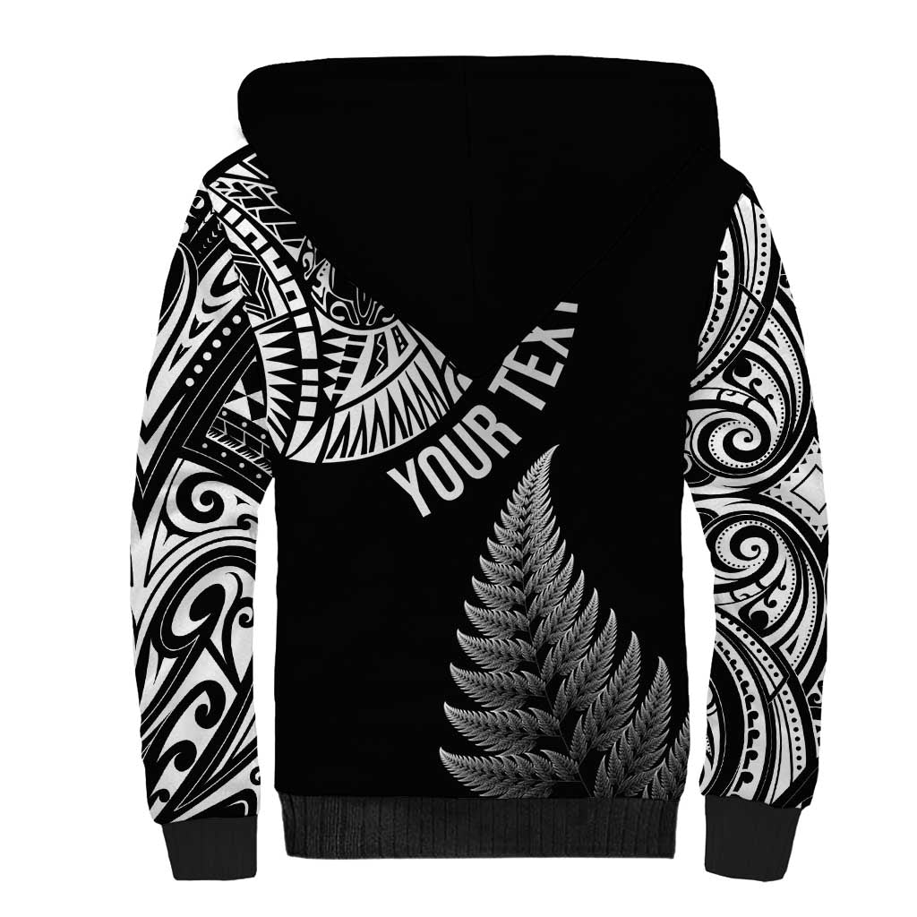 Personalised New Zealand Maori Art Tattoo and Silver Fern Sherpa Hoodie LT03 - Polynesian Pride