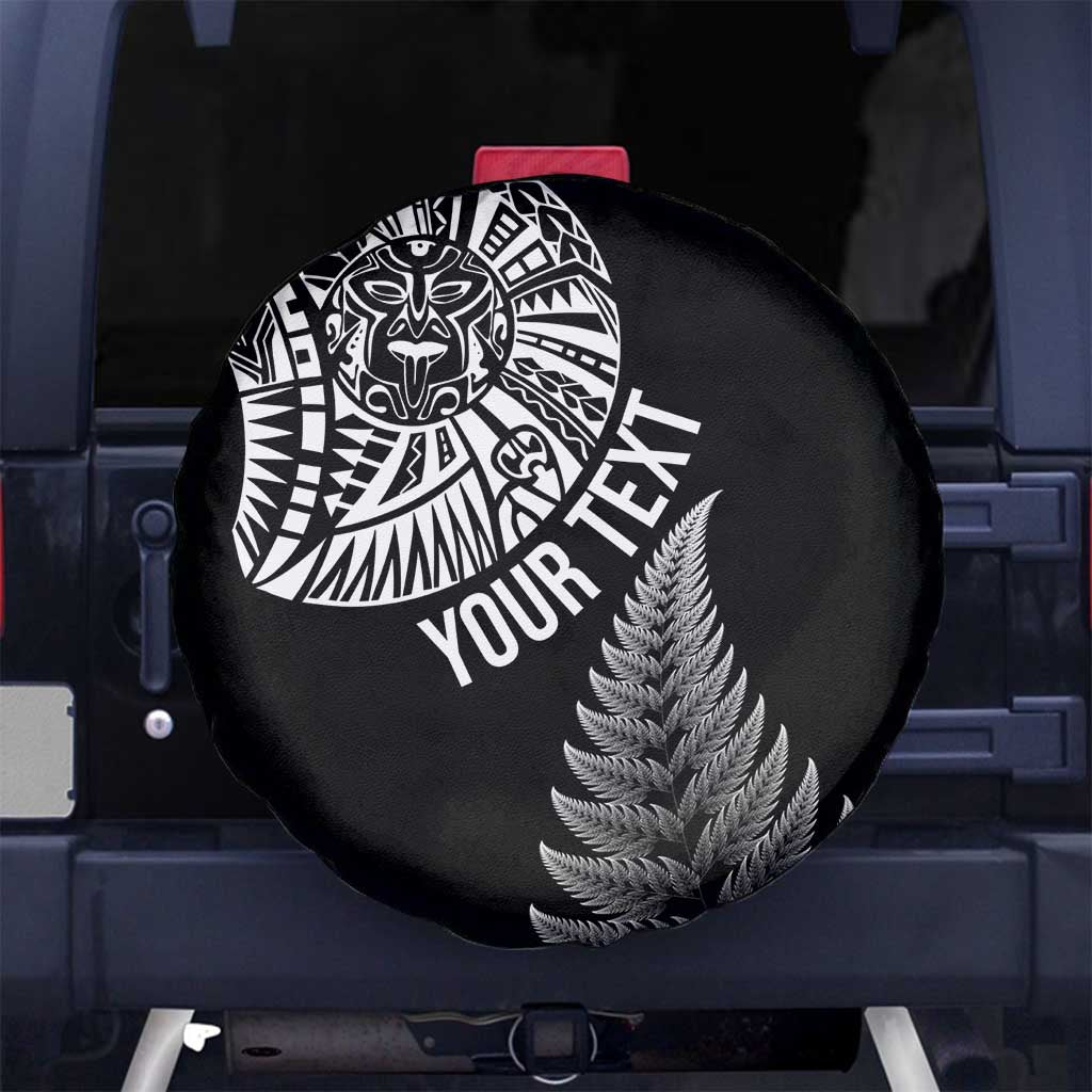 Personalised New Zealand Maori Art Tattoo and Silver Fern Spare Tire Cover LT03 - Polynesian Pride