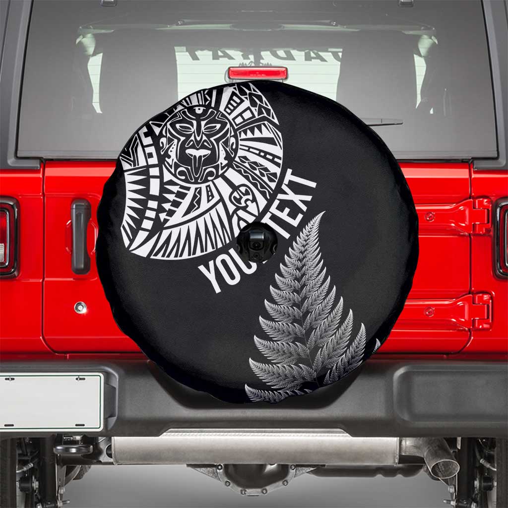 Personalised New Zealand Maori Art Tattoo and Silver Fern Spare Tire Cover LT03 - Polynesian Pride