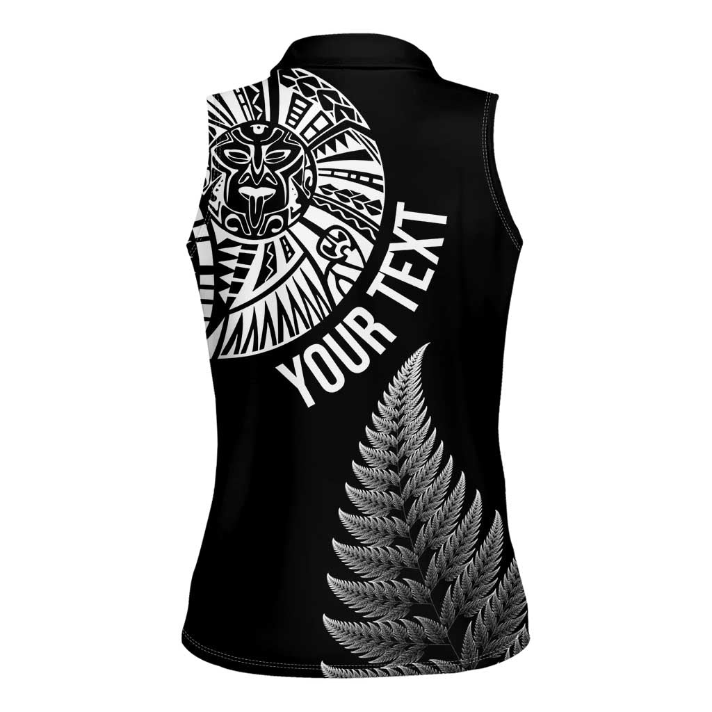 Personalised New Zealand Maori Art Tattoo and Silver Fern Women Sleeveless Polo Shirt LT03 - Polynesian Pride
