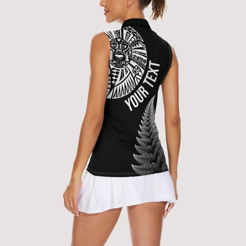 Personalised New Zealand Maori Art Tattoo and Silver Fern Women Sleeveless Polo Shirt LT03 - Polynesian Pride