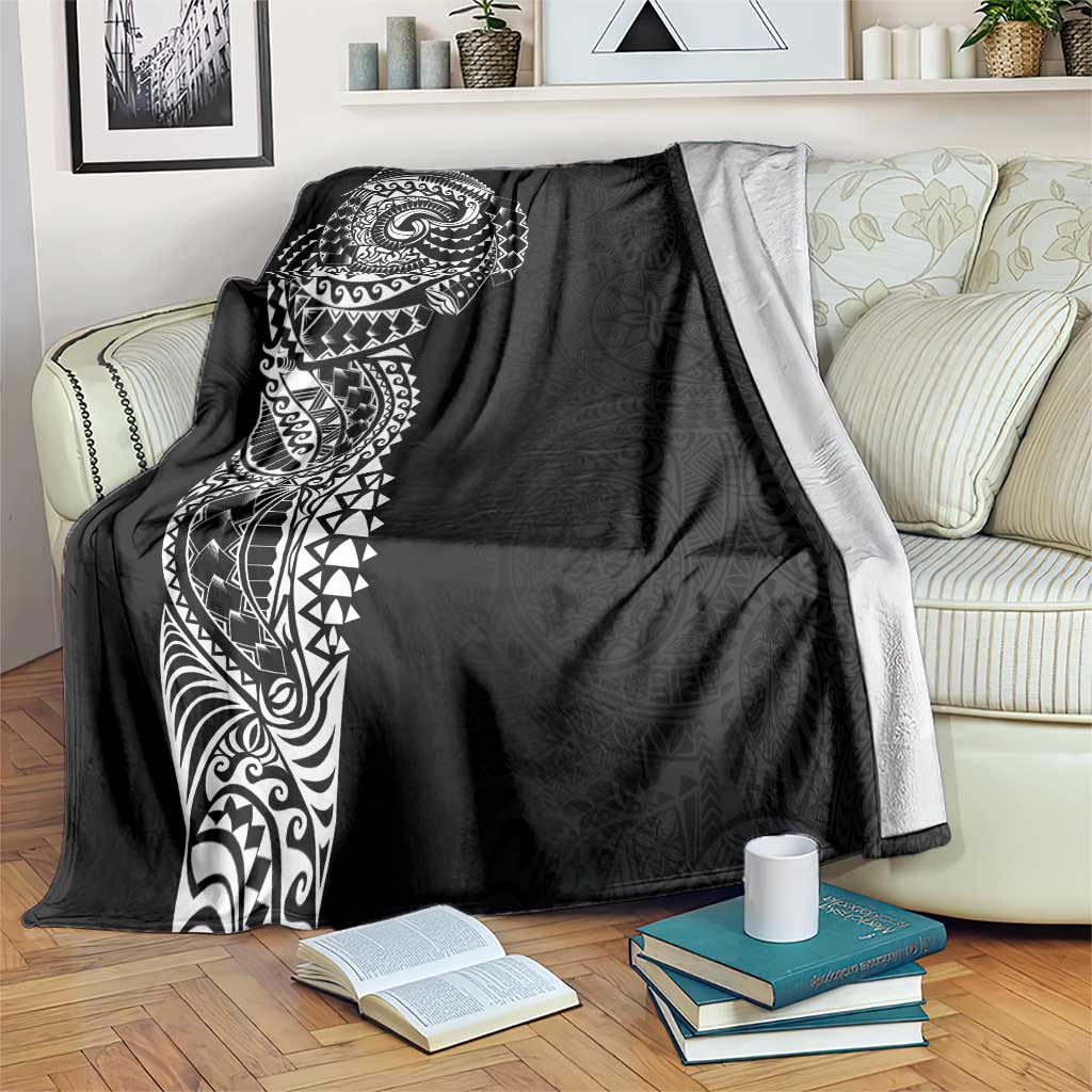 Polynesian Art Traditional Tattoo Pattern Blanket LT03 Black - Polynesian Pride