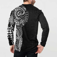 Polynesian Art Traditional Tattoo Pattern Button Sweatshirt