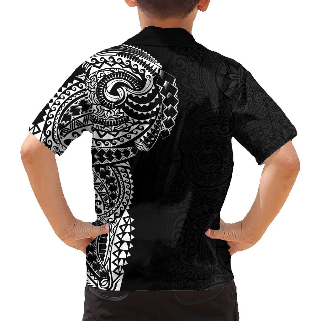 Polynesian Art Traditional Tattoo Pattern Family Matching Long Sleeve Bodycon Dress and Hawaiian Shirt LT03 - Polynesian Pride