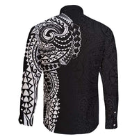 Polynesian Art Traditional Tattoo Pattern Family Matching Long Sleeve Bodycon Dress and Hawaiian Shirt LT03 - Polynesian Pride