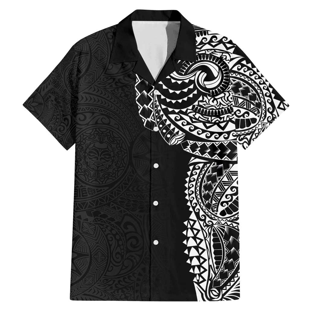 Polynesian Art Traditional Tattoo Pattern Family Matching Mermaid Dress and Hawaiian Shirt LT03 Dad's Shirt - Short Sleeve Black - Polynesian Pride