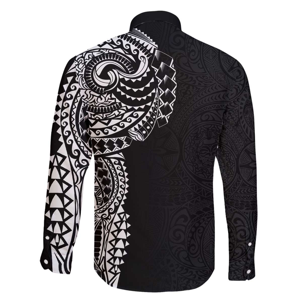 Polynesian Art Traditional Tattoo Pattern Family Matching Off The Shoulder Long Sleeve Dress and Hawaiian Shirt LT03 - Polynesian Pride