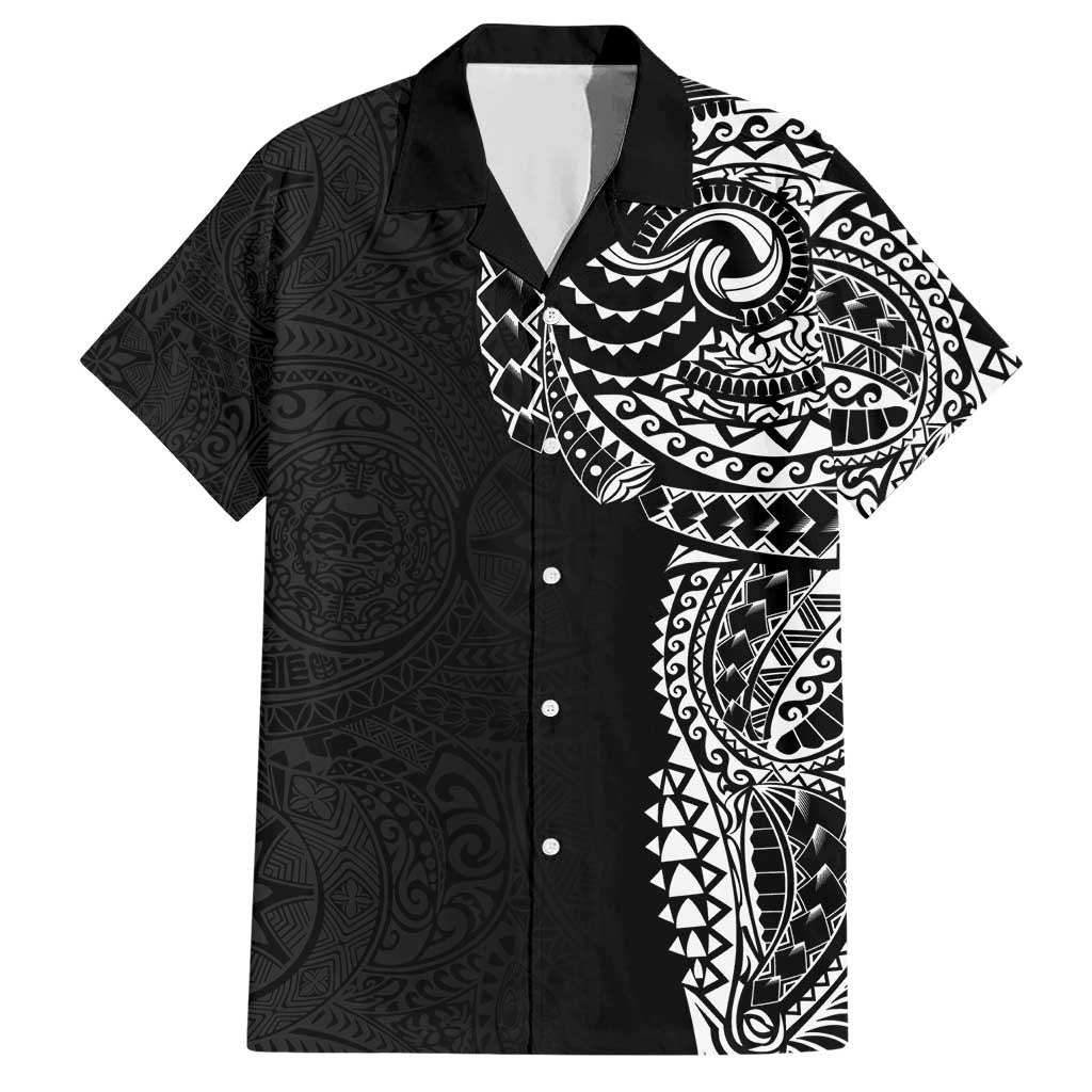 Polynesian Art Traditional Tattoo Pattern Family Matching Short Sleeve Bodycon Dress and Hawaiian Shirt LT03 Dad's Shirt - Short Sleeve Black - Polynesian Pride