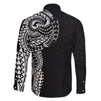 Polynesian Art Traditional Tattoo Pattern Family Matching Short Sleeve Bodycon Dress and Hawaiian Shirt LT03 - Polynesian Pride