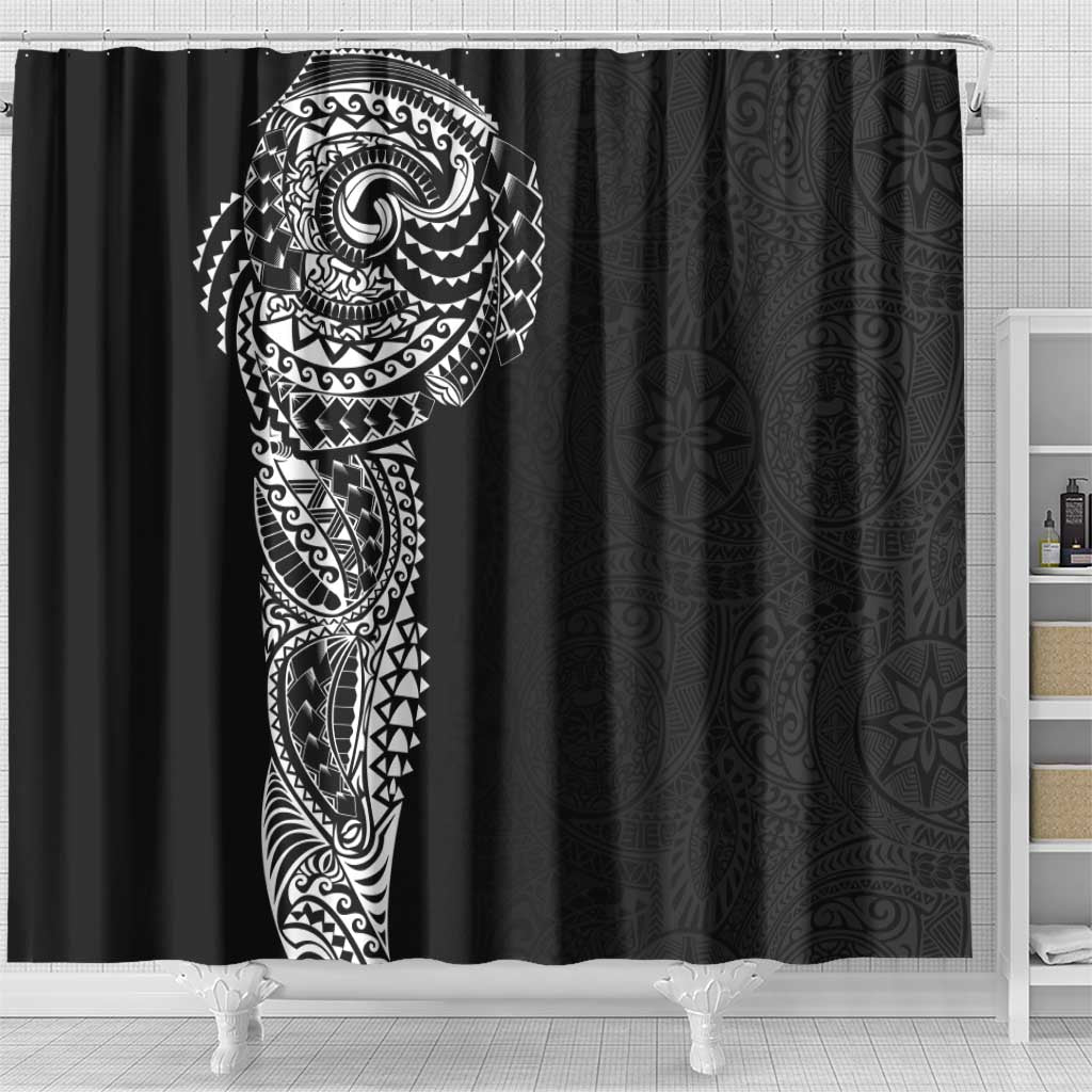 Polynesian Art Traditional Tattoo Pattern Shower Curtain