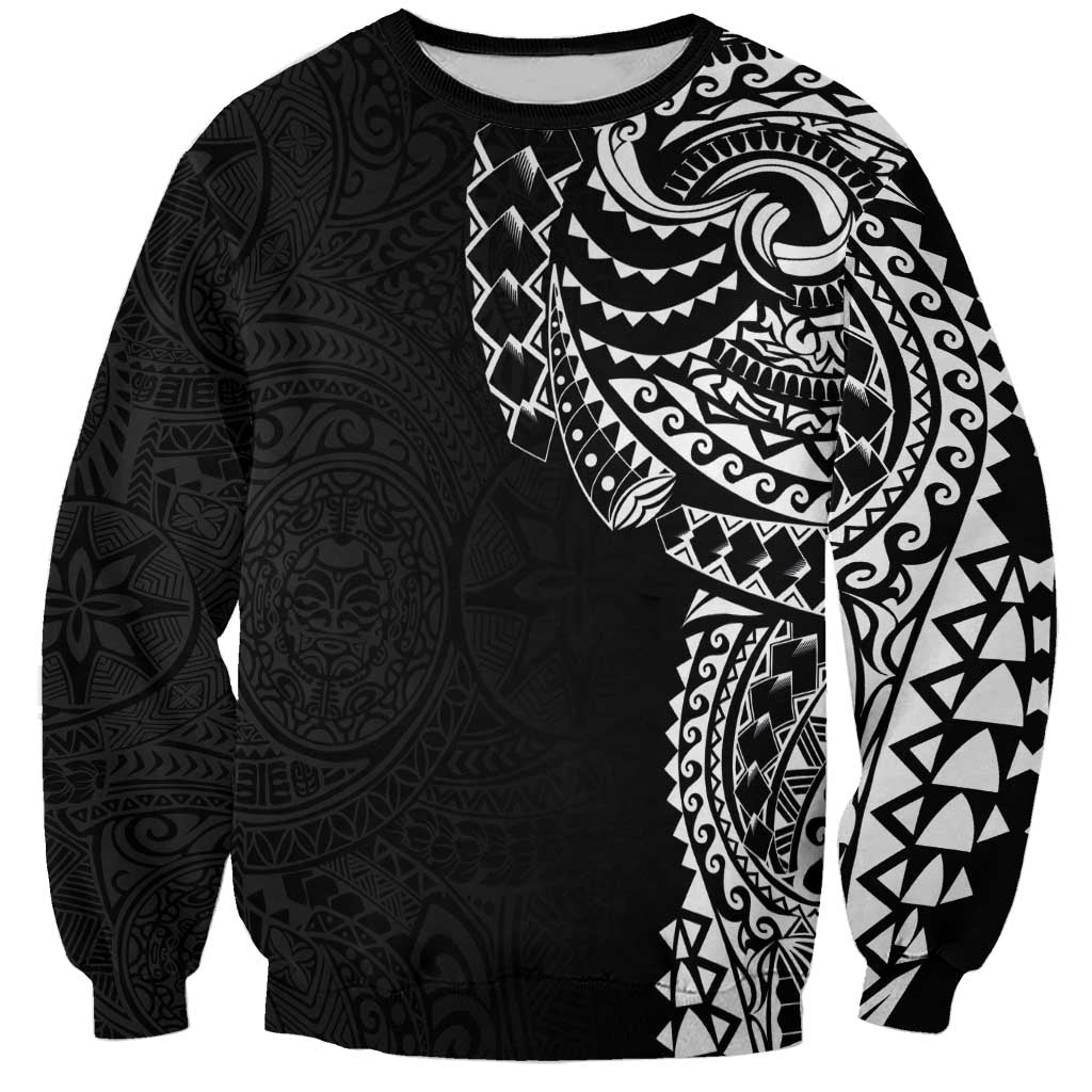 Polynesian Art Traditional Tattoo Pattern Sweatshirt LT03 Unisex Black - Polynesian Pride