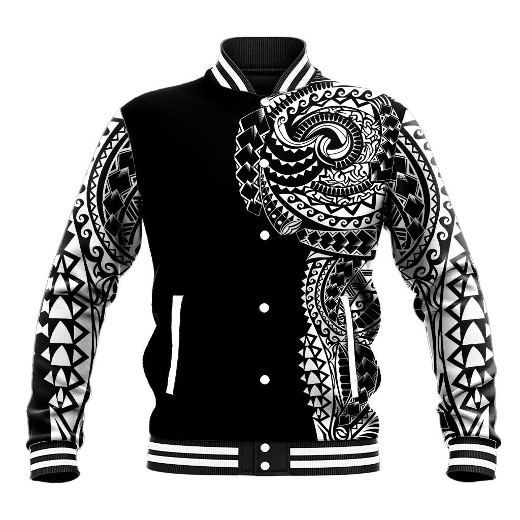 Polynesian Art Traditional Tattoo Baseball Jacket Simple Style
