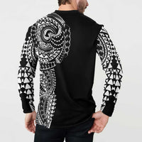 Polynesian Art Traditional Tattoo Button Sweatshirt Simple Style