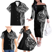 Polynesian Art Traditional Tattoo Family Matching Off The Shoulder Long Sleeve Dress and Hawaiian Shirt Simple Style LT03 - Polynesian Pride